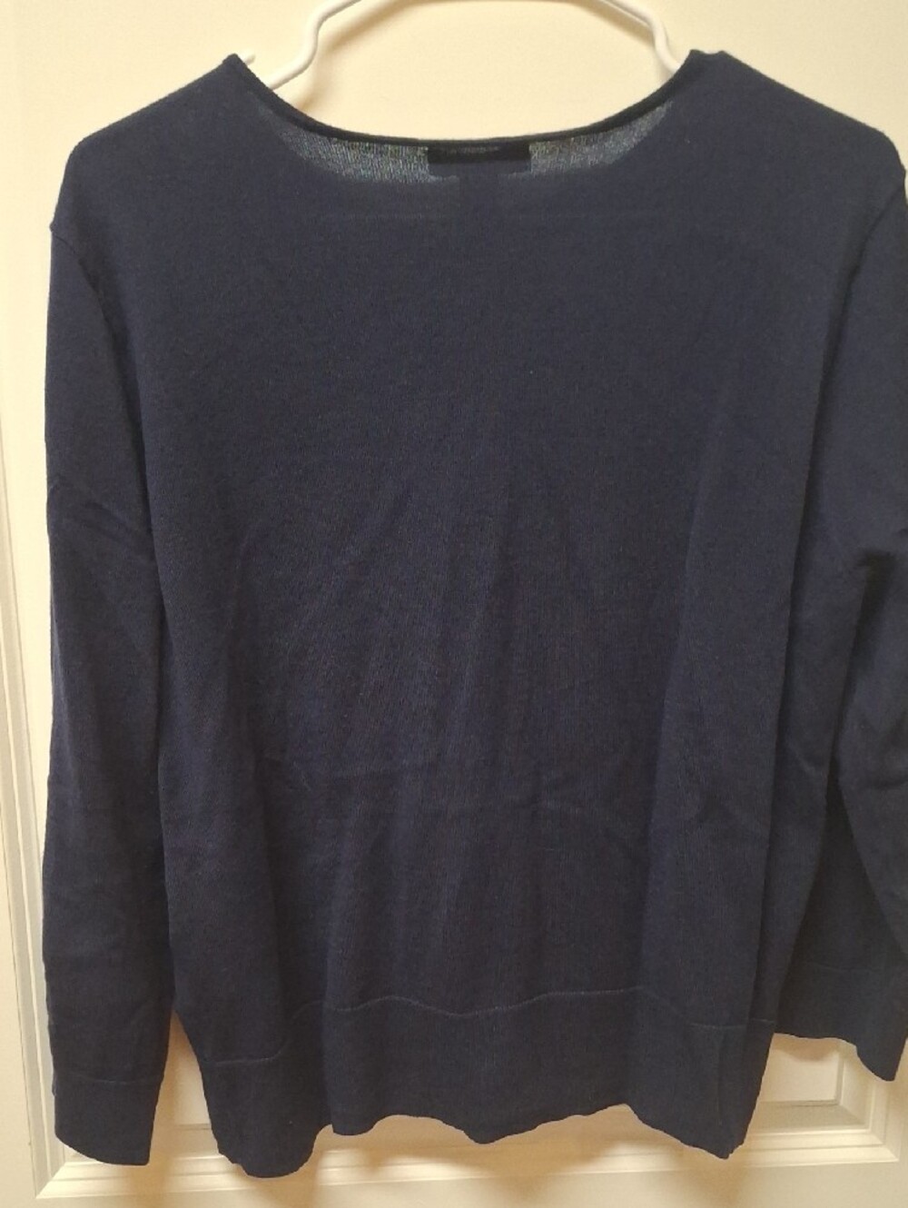 Chaps Women's Navy Button-Front Crewneck Cardigan 3/4 Length Sleeve - Picture 3 of 3